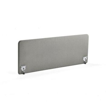 Stolový paraván ZONE, biele svorky, 1800x650x36 mm, látka Rivet, striebornošedá obrázok