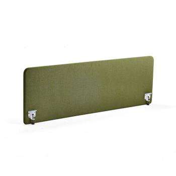 Stolový paraván ZONE, biele svorky, 2000x650x36 mm, látka Hush, forest green obrázok