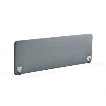 Stolový paraván ZONE, biele svorky, 2000x650x36 mm, látka Rivet, modrošedá obrázok