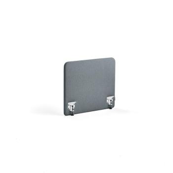 Stolový paraván ZONE, biele svorky, 800x650x36 mm, látka Rivet, modrošedá obrázok