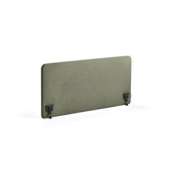 Stolový paraván ZONE, čierne svorky, 1400x650x36 mm, látka Rivet, zelenomodrá obrázok