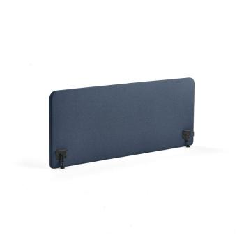 Stolový paraván ZONE, čierne svorky, 1600x650x36 mm, látka Hush, navy blue obrázok