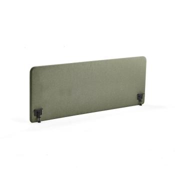 Stolový paraván ZONE, čierne svorky, 1800x650x36 mm, látka Rivet, zelenomodrá obrázok