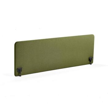 Stolový paraván ZONE, čierne svorky, 2000x650x36 mm, látka Hush, forest green obrázok