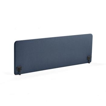 Stolový paraván ZONE, čierne svorky, 2000x650x36 mm, látka Hush, navy blue obrázok