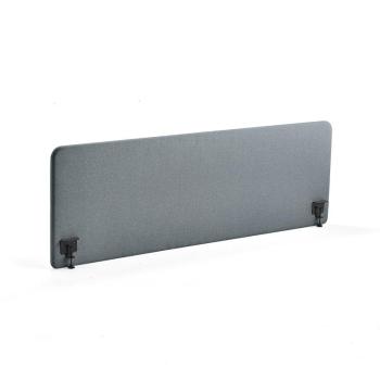 Stolový paraván ZONE, čierne svorky, 2000x650x36 mm, látka Rivet, modrošedá obrázok