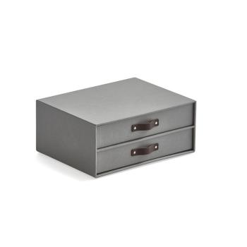 Úložný box TIDY, s 2 zásuvkami, šedý, 255x330x145 mm obrázok