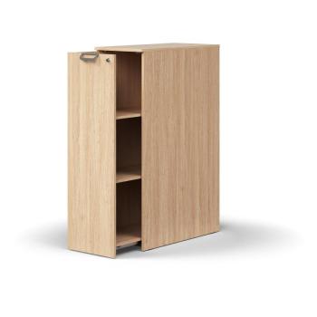 Uzamykateľná bočná skrinka QBUS, ľavá, 1250x400x800 mm, dub obrázok