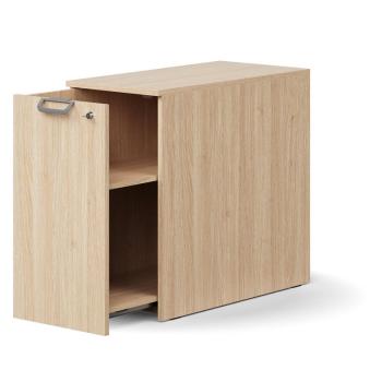 Uzamykateľná bočná skrinka QBUS, ľavá, 740x400x800 mm, dub obrázok
