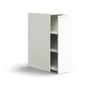 Uzamykateľná bočná skrinka QBUS, pravá, 1250x400x800 mm, biela obrázok