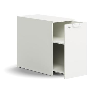 Uzamykateľná bočná skrinka QBUS, pravá, 740x400x800 mm, biela obrázok