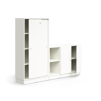 Uzamykateľná skriňa QBUS + 2 otvorené priehradky, so soklom, 1636x2000x420 mm, biela obrázok
