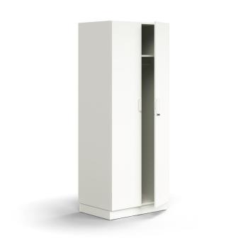 Uzamykateľný šatník QBUS, s tyčou na vešiaky, so soklom, 2020x800x570 mm, biela obrázok