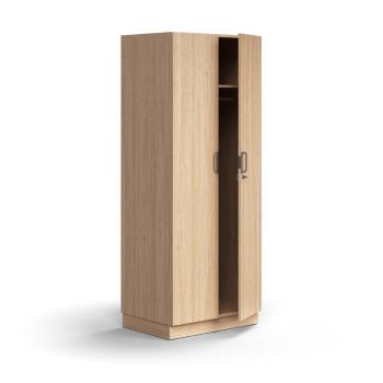 Uzamykateľný šatník QBUS, s tyčou na vešiaky, so soklom, 2020x800x570 mm, dub obrázok