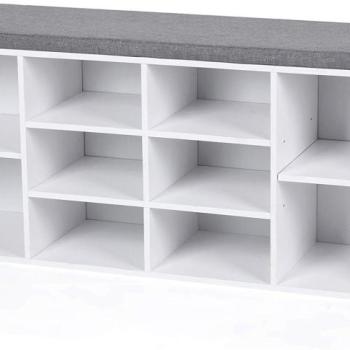 VASAGLE Lavica s botníkom biela 104x48 cm obrázok