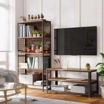 VASAGLE TV stolík industriálny drôtená polica 100 x 52 x 40 cm obrázok