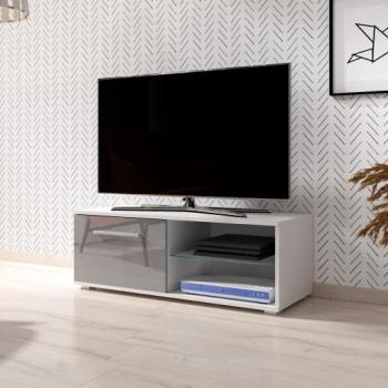 VIVALDI TV stolík MOON 100 cm biely/sivý lesk obrázok