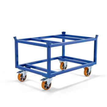 Vozík na palet FRAME, 1000 kg, Ø 160 mm PU kolieska, s brzdou, 1200x800x755 mm obrázok