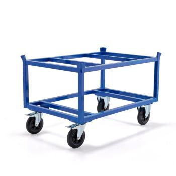 Vozík na palet FRAME, 500 kg, Ø 200 mm gumené kolieska, s brzdou, 1200x800x795 mm obrázok
