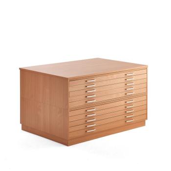 Výkresová skriňa SKETCH, 10 zásuviek, A0, bukový laminát obrázok