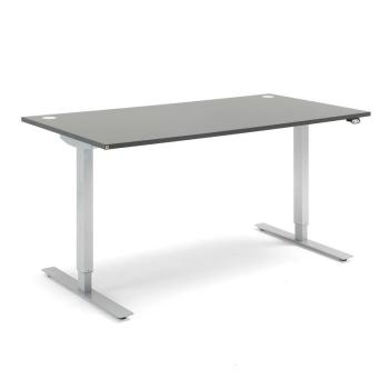 Výškovo nastaviteľný stôl FLEXUS, rovný, 1600x800 mm, šedá obrázok