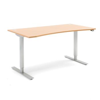Výškovo nastaviteľný stôl FLEXUS, s vykrojením, 1600x800 mm, buk obrázok