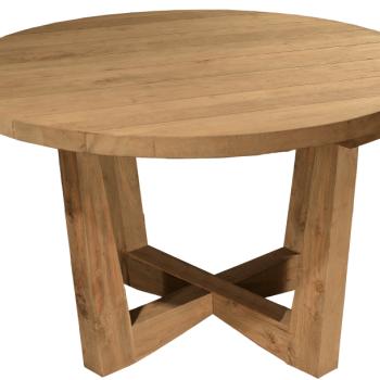 Záhradný masívny teakový stôl FLORES RECYCLE ø130cm obrázok