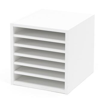 Zakladač FLEXUS, 6 priečinkov, Š 360 x H 410 x V 375 mm, biely laminát obrázok