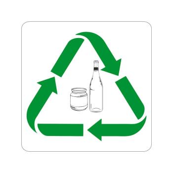 Značka -farebné sklo, nálepka na triedenie odpadu obrázok