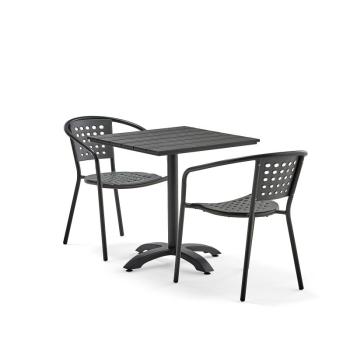 Zostava záhradného nábytku Piazza + Capri, 1 stôl + 2 šedé stoličky obrázok